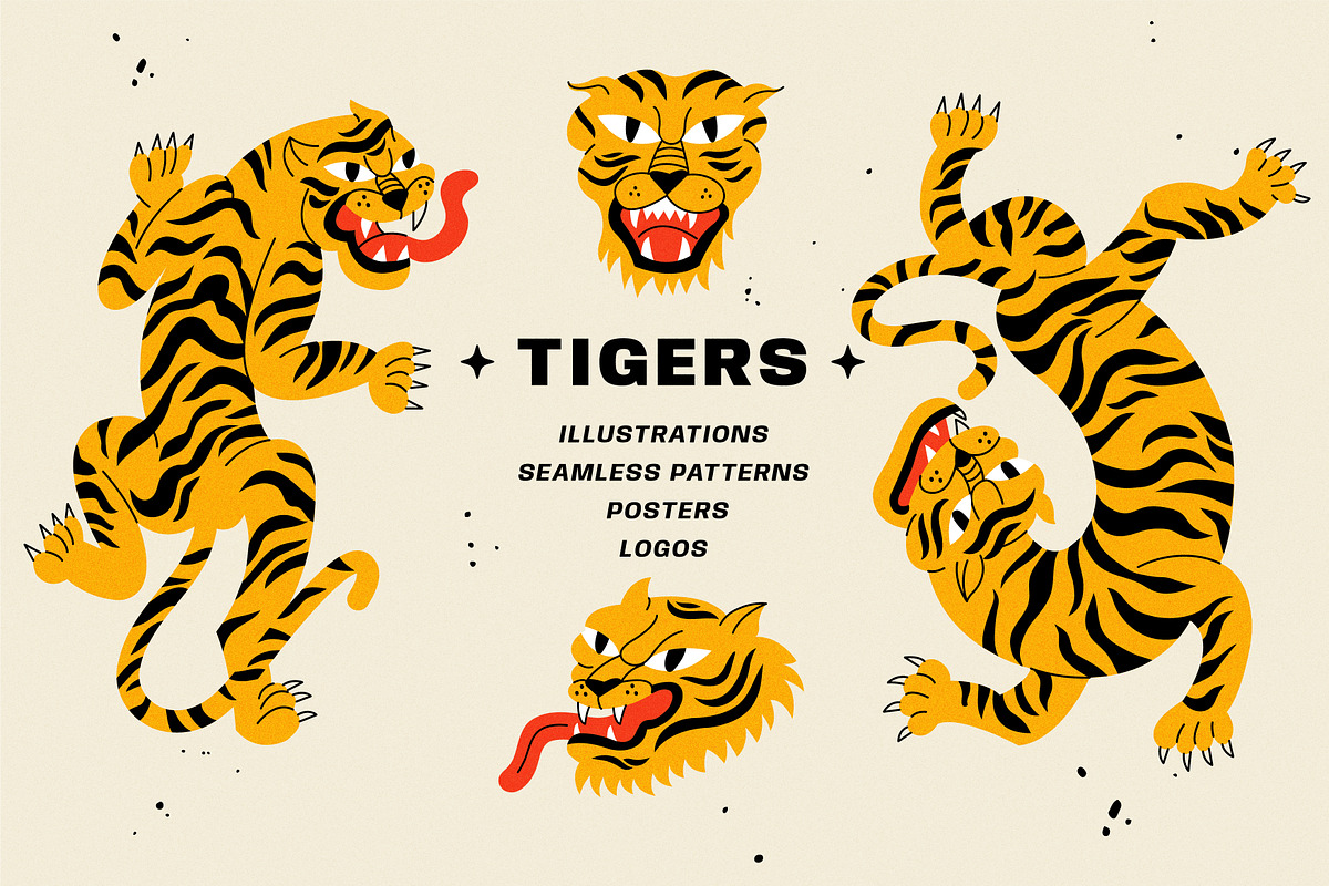 Tigers collection, an Animal Illustration by oxygen_8 (Photo 1 of 6)