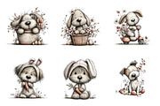 Whimsical easter dog clipart, an Illustration by SinaCreation (Thumbnail 3 of 11)