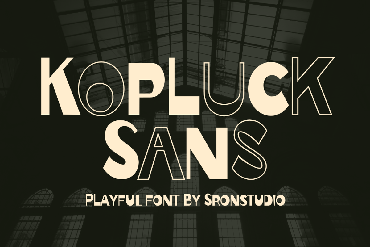 Kopluck Sans - Fun Display Font, a Sans Serif Font by Sronstudio (Photo 1 of 13)