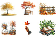 Watercolor Serene Autumn Day, an Illustration by DreamArtGraphic (Thumbnail 2 of 4)