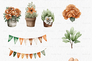 Rustic Easter Watercolor Clipart