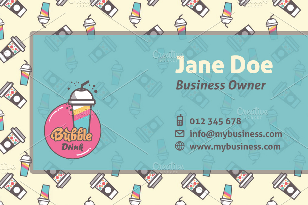 Bubble Drink Business Card vol 1, a Business Card Template by audeemirza (Photo 2 of 4)