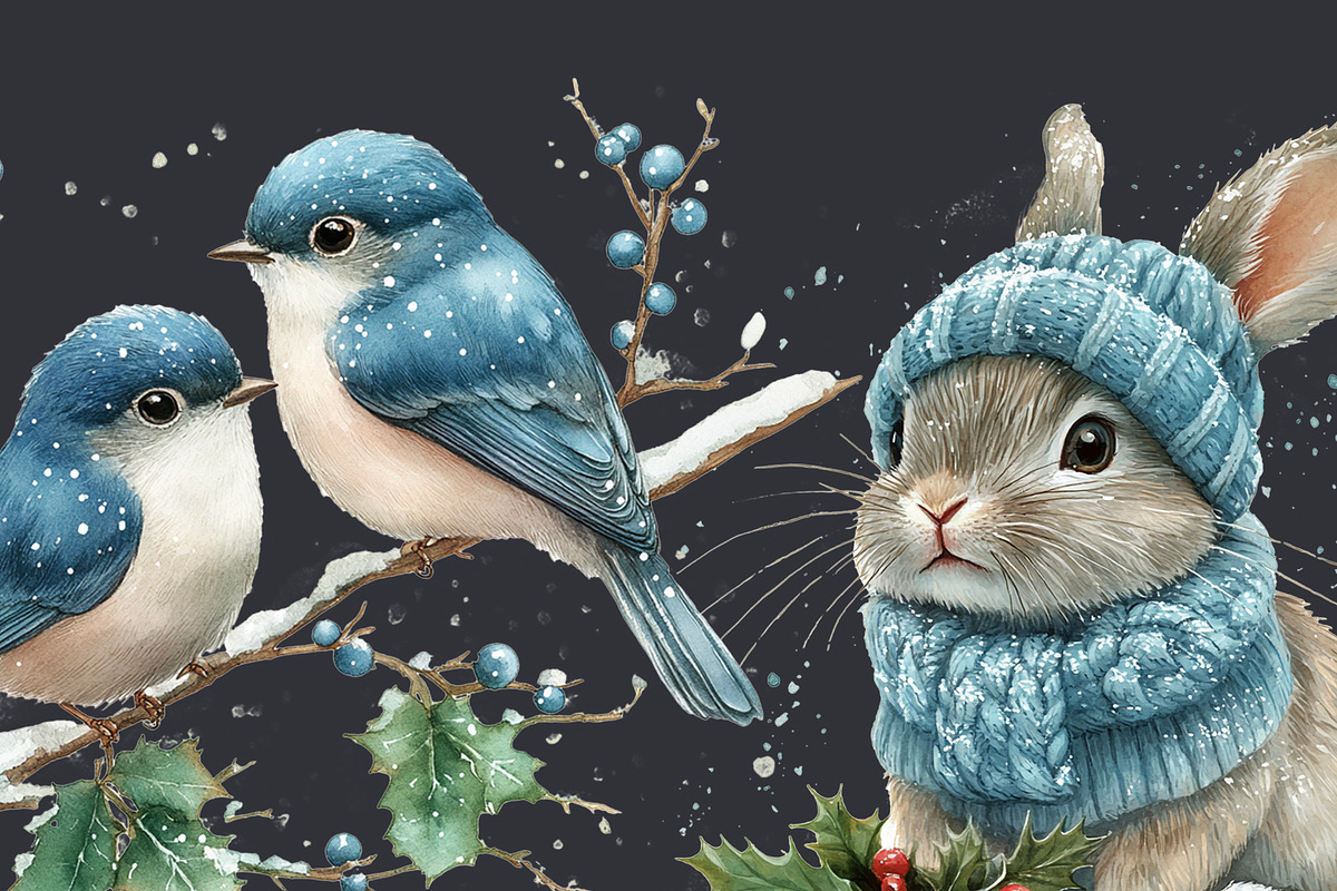 Blue Christmas Clipart 27PNG, a Seasonal Illustration by EleSArtDesign (Photo 2 of 4)