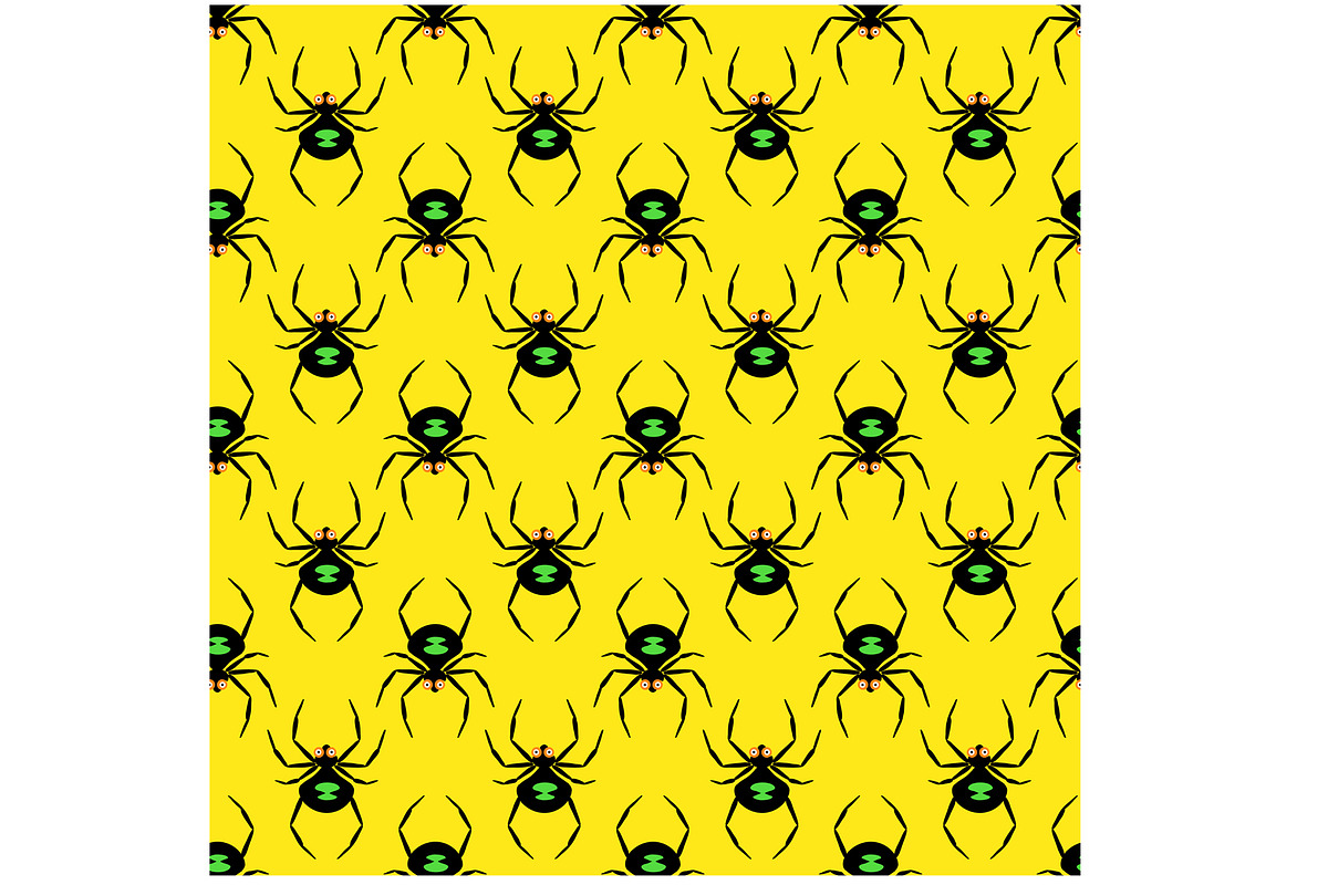 Halloween Spiders on Yellow Seamless, a Pattern Graphic by Sharon Schwalbe (Photo 4 of 4)