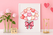 Valentine Heart Balloons PNG, an Illustration by Canvas Craft (Thumbnail 5 of 6)