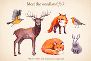 Christmas Woodland Watercolor Set, a Seasonal Illustration by Where summer is (Thumbnail 5 of 11)