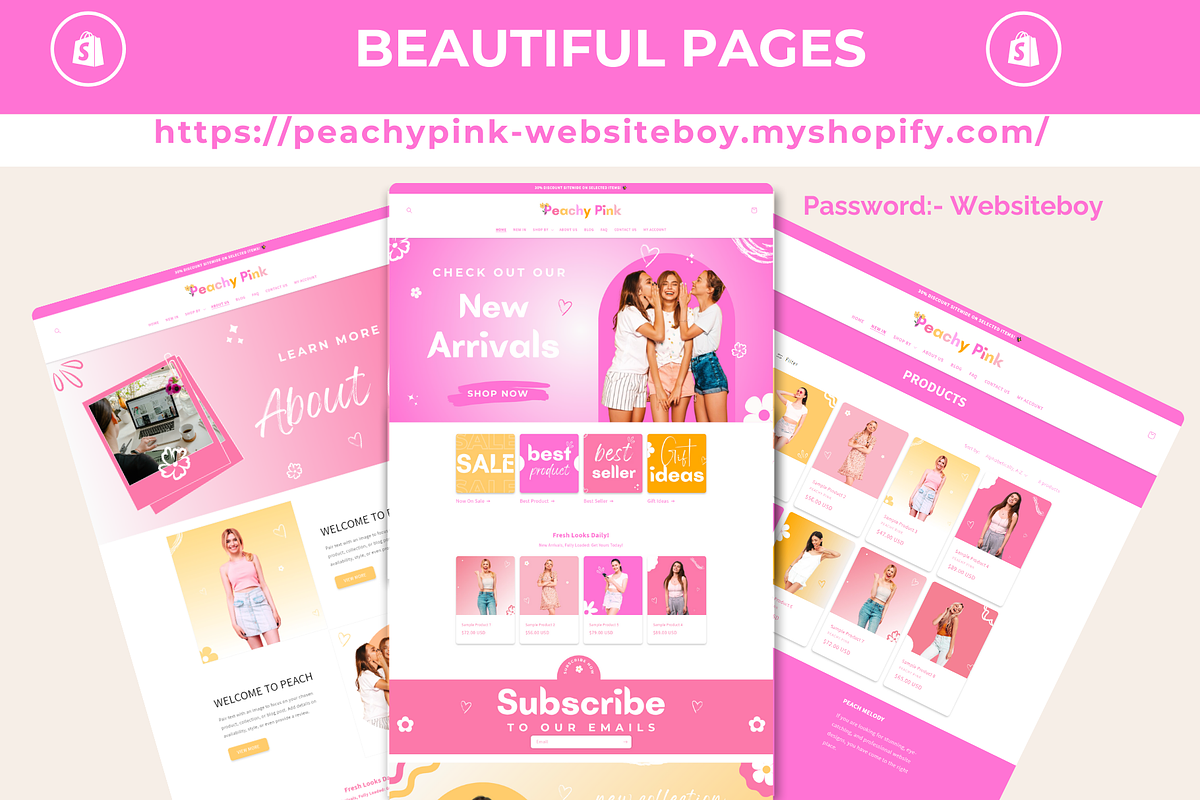 Shopify Theme Boutique Peachy Pink, a Shopify Template by Websiteboy (Photo 10 of 20)