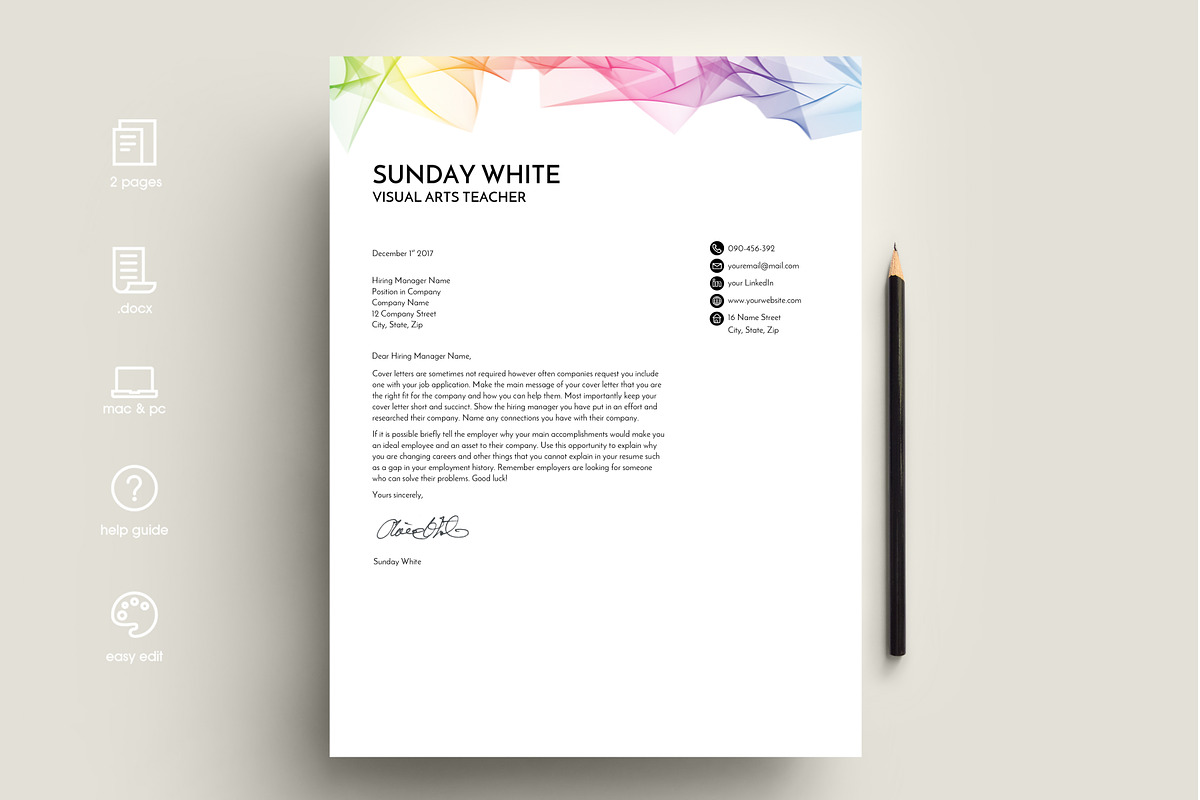 resume template word creative, a Resume Template by PinkJellyfish (Photo 4 of 7)