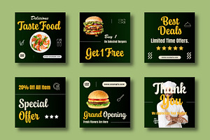 Fast Food Restaurant Social Media, a Social Media Template by MightyDesign