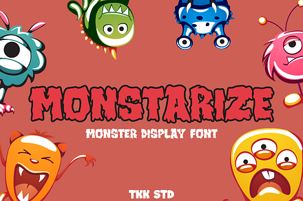Monstarize - Gaming Font, a Font by tokokoo
