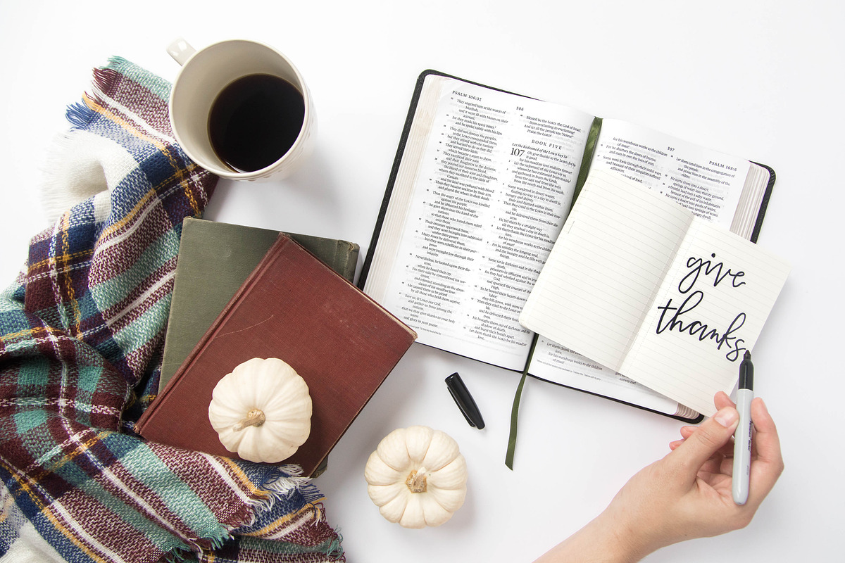 'Give Thanks' Fall Flat Lay, a Photo by Kunkel Adventures (Photo 1 of 2)