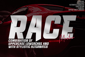 Race Master - Speed Display Font