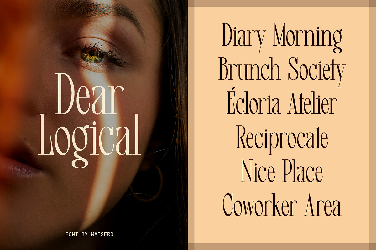 Dear Logical - Display Serif Font, a Serif Font by Matsero (Photo 1 of 8)