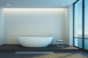 Moderm luxury bathroom sea view