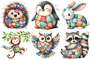 Cute Patchwork Animal Clipart, an Illustration by Pixels.Craft (Thumbnail 2 of 7)