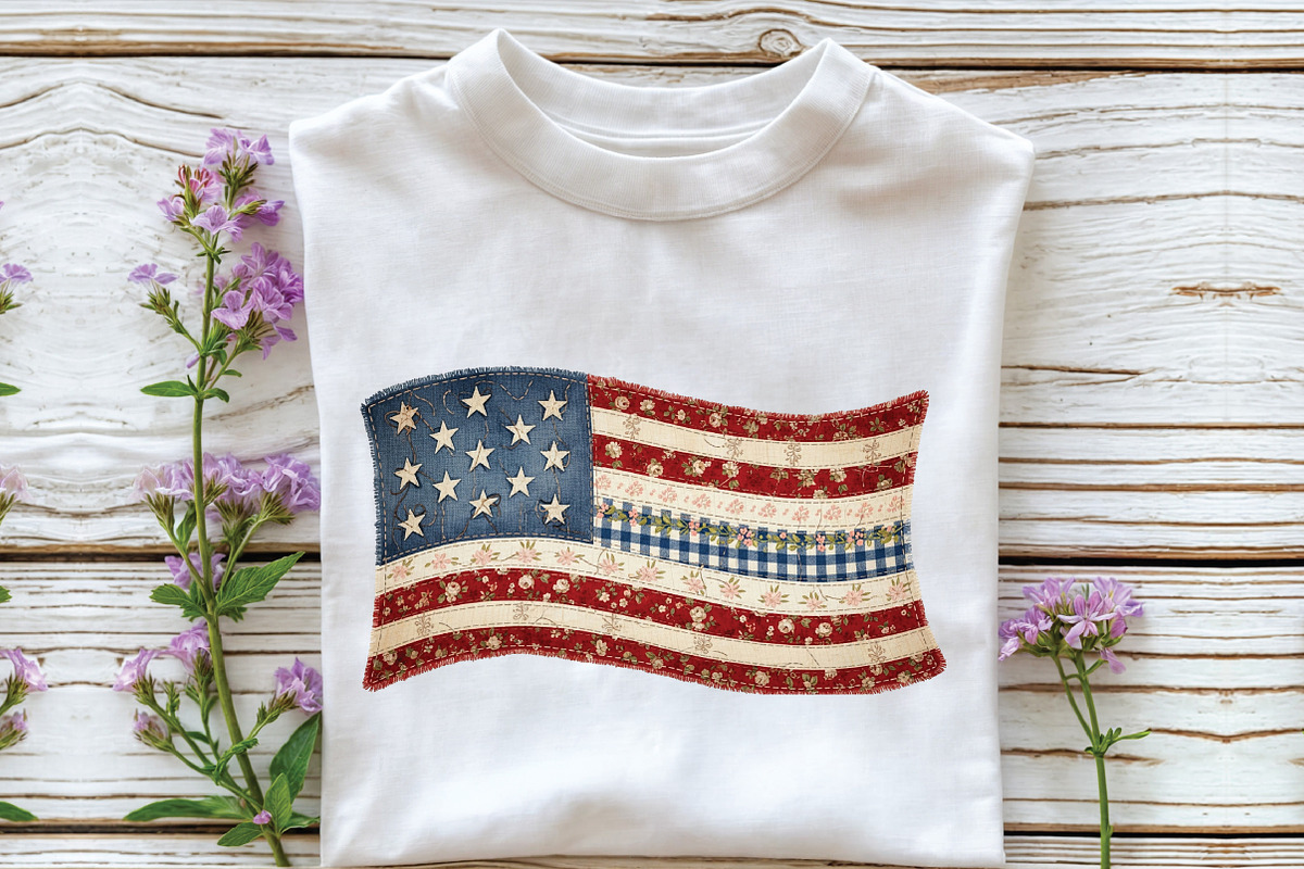 Patchwork American Flag Png, an Illustration by CraftArtStudio (Photo 2 of 4)