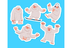 Bigfoot yeti character in different