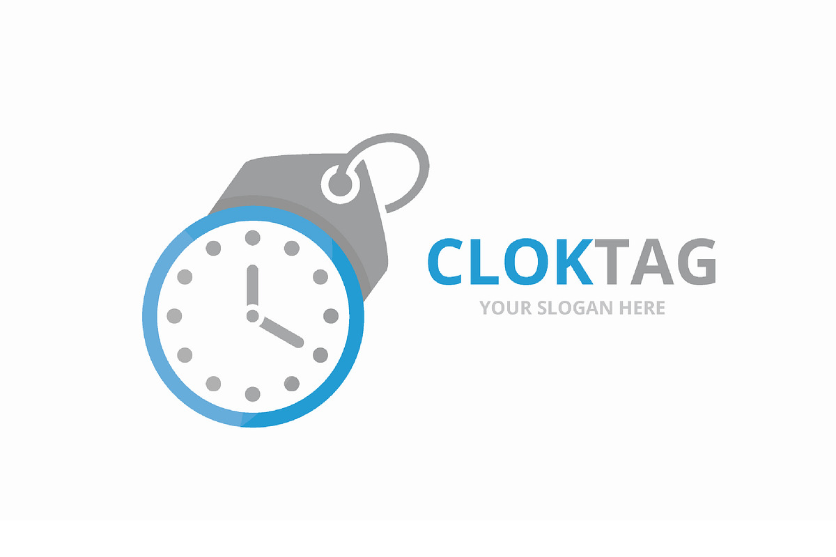Vector clock and tag logo, a Branding & Logo Template by GraphiShop