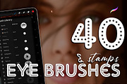 eye stamps procreate eye brushes, a Brush Add-On by SannaIllustrations (Thumbnail 9 of 10)
