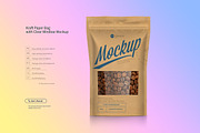Kraft Paper Bag with Window Mock-up, a Packaging Mockup by Reformer Mockup (Thumbnail 6 of 7)