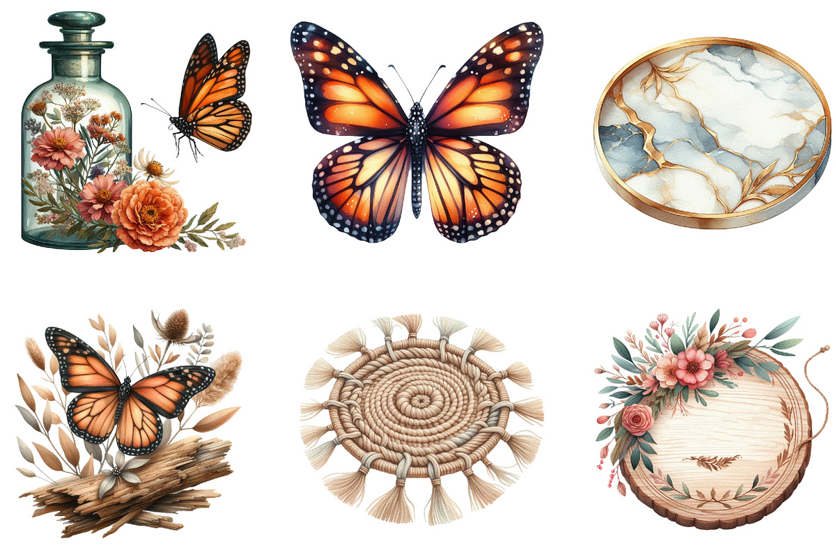 Monarch Butterfly Coaster Dahlia Flo, an Illustration by DreamArtGraphic (Photo 3 of 4)