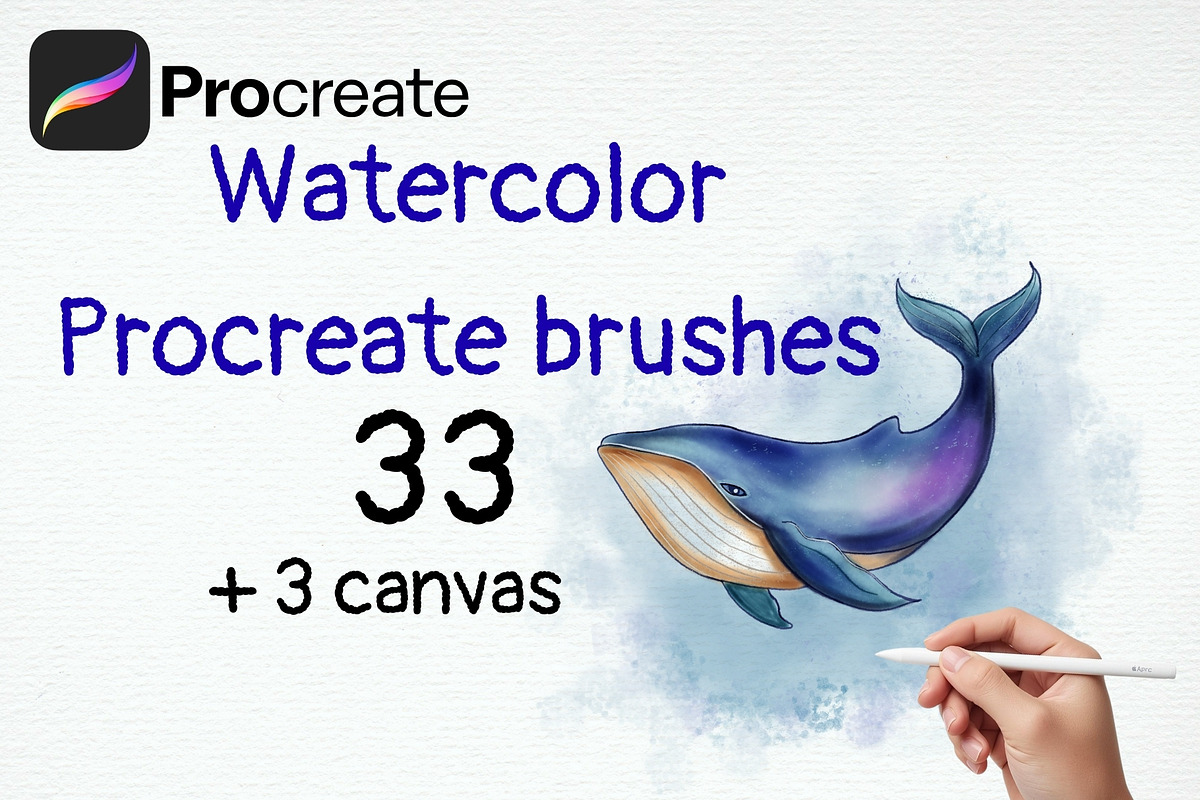 Watercolor Procreate Brushes, a Brush Add-On by Elatedowl (Photo 1 of 6)