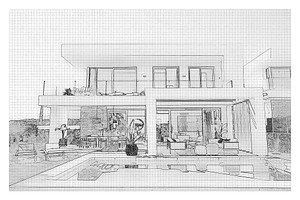 Architecture Sketch Photoshop Effect