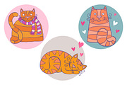 Happy Cats lovely vector set, an Animal Illustration by natsa (Thumbnail 4 of 4)