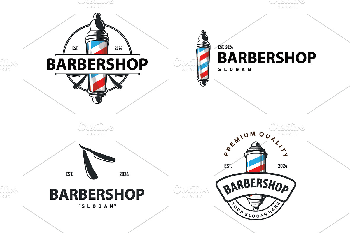 Barbershop Logo Barber Scissors, a Branding & Logo Template by Maylianaw28