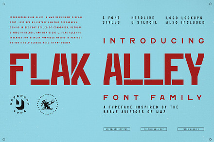 Flak Alley, a Sans Serif Font by UppercapType