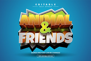 Animal Friends Editable Text Effect