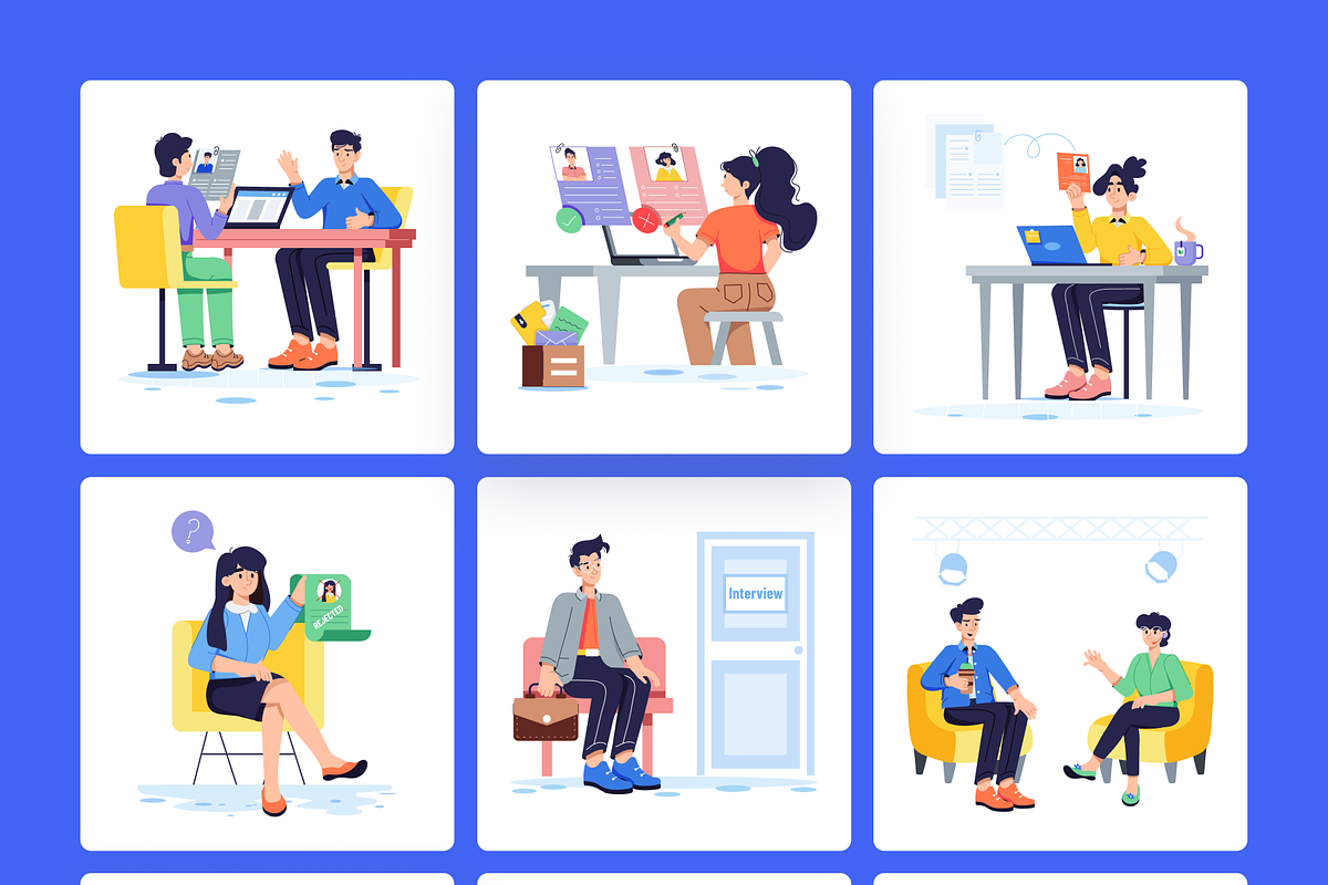 Animated Interview Illustration Set, an Object Illustration by Prosymbols (Photo 7 of 13)