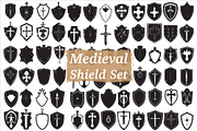 Medieval Shield Silhouette Bundle, an Illustration by balal (Thumbnail 1 of 10)