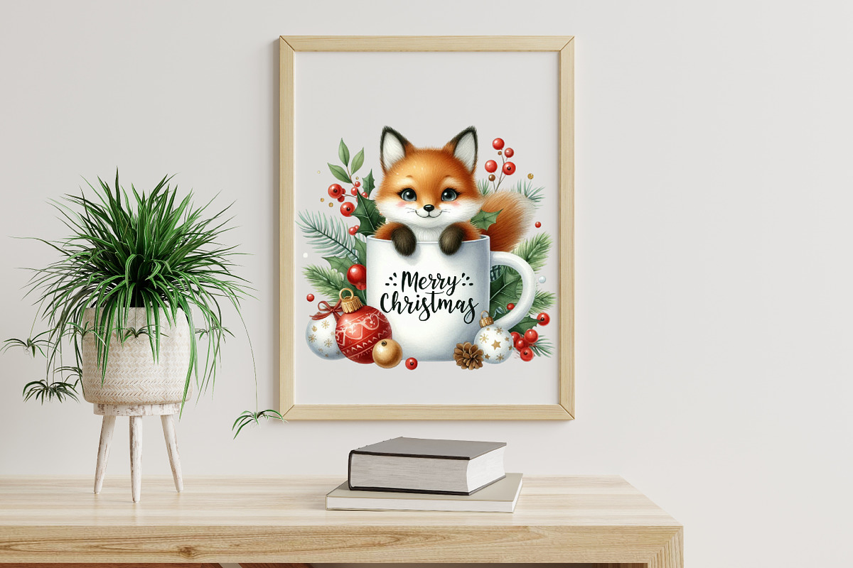 Christmas Mugs Watercolor Clipart, an Illustration by Libby Wishes (Photo 3 of 7)