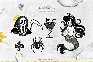 Halloween Black Magic Cliparts