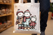 Whimsical Christmas Snowman Clipart, an Illustration by SinaCreation (Thumbnail 4 of 7)