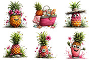 Summer Pineapple Clipart, an Illustration by Craft Nest (Thumbnail 4 of 12)