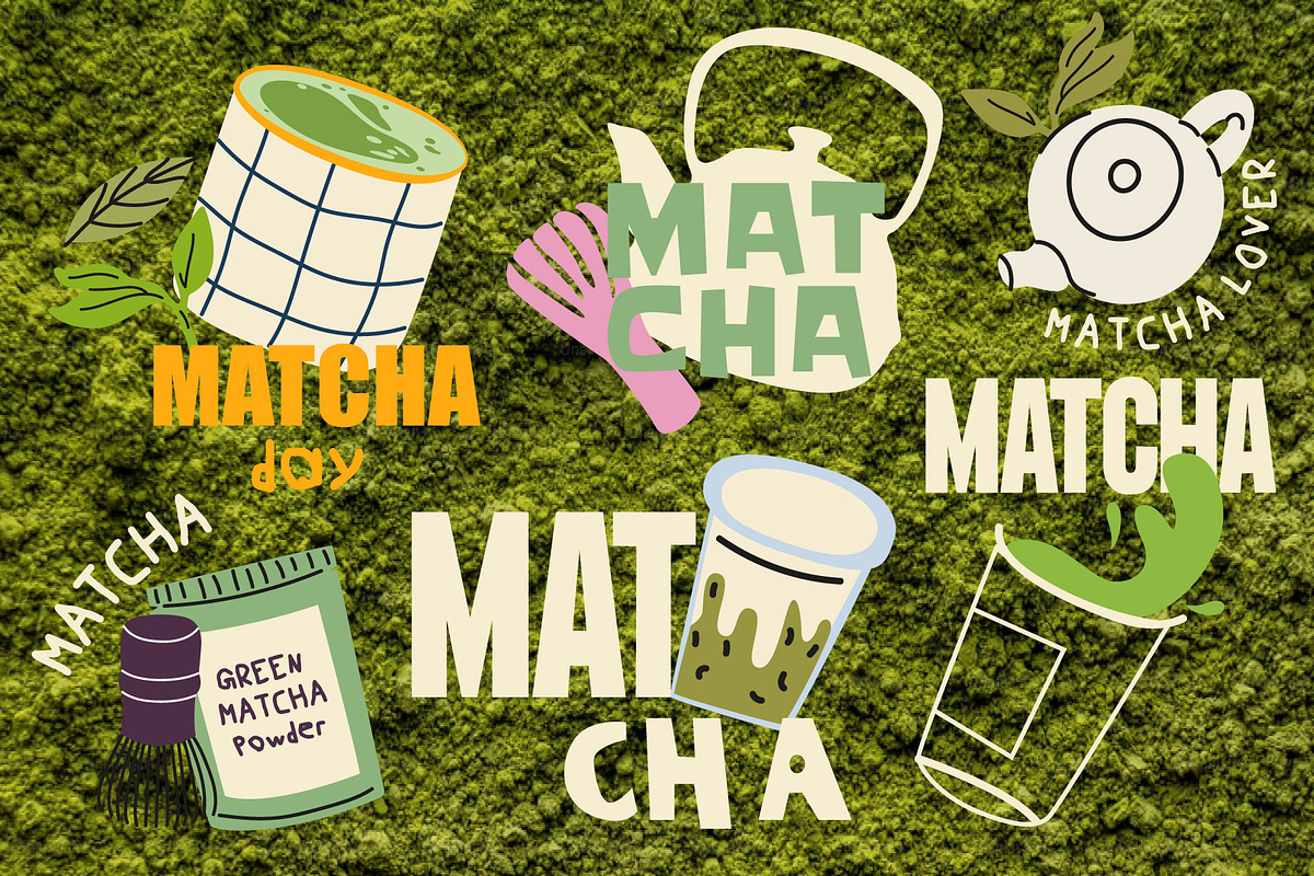 Matcha vector illustration Bundle, a Food Illustration by Luamor (Photo 2 of 10)