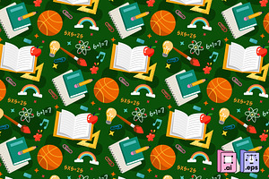 School Pattern Background, a Pattern Graphic by MISS CHATZ