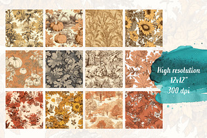 Autumn Toile Seamless Patterns