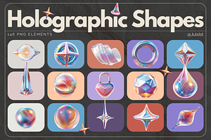 Holographic Shapes Abstract