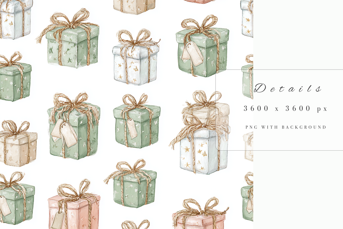 4 Pack Seamless Christmas Patterns, a Decorative Illustration by Pati Charm Studio (Photo 5 of 7)