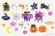 Cute Halloween Watercolor Clipart, an Illustration by PaperSphinx (Thumbnail 2 of 3)