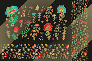 Set of vector flowers