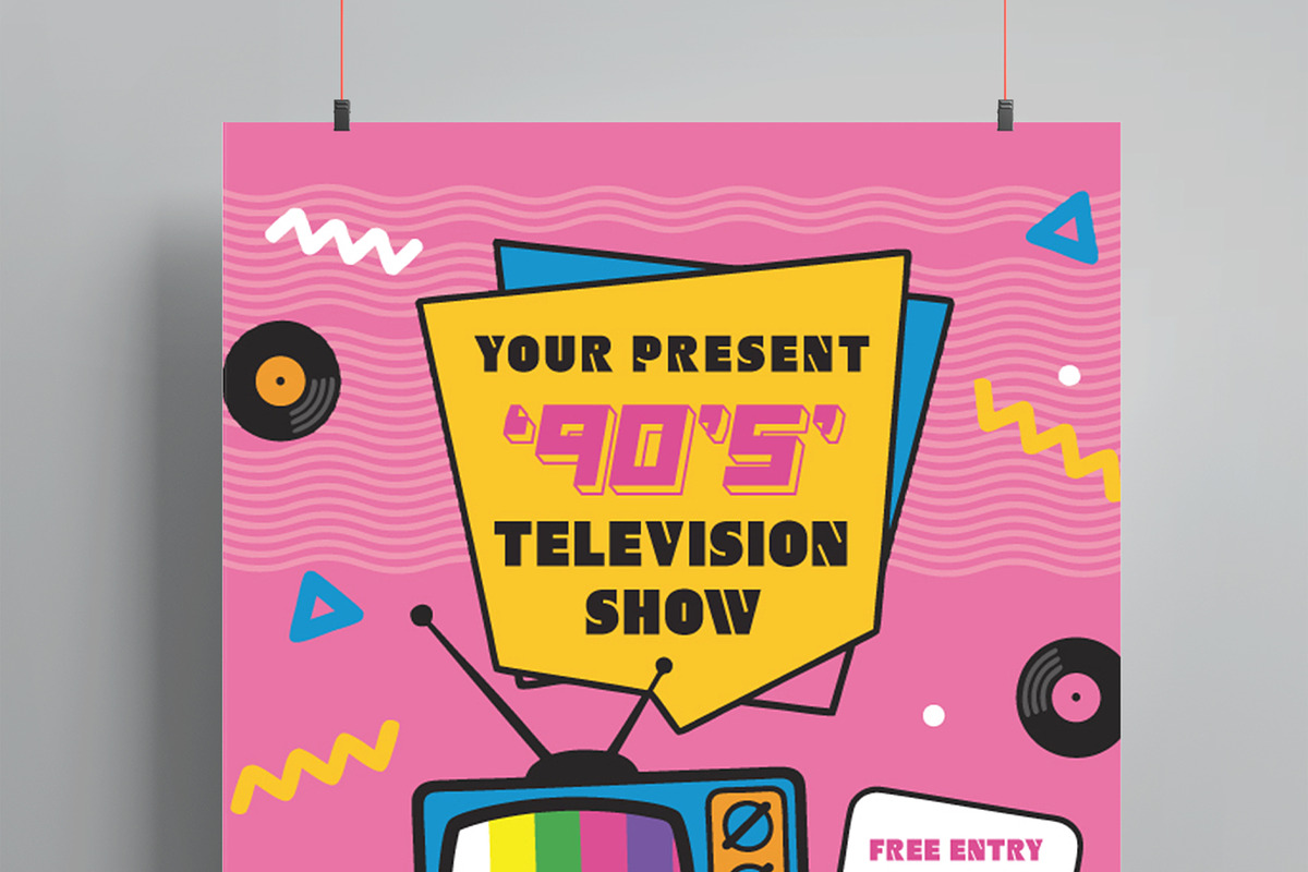 Retro Event Party Flyer Template, a Flyer Template by MightyDesign (Photo 2 of 6)