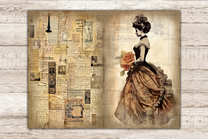 Vintage Woman Junk Journal Page