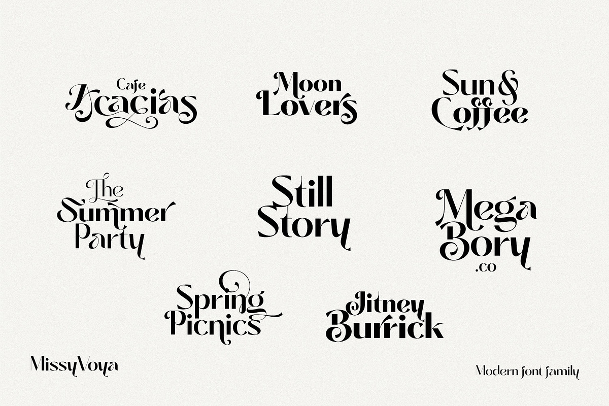 Missy Voya - Modern font family, a Sans Serif Font by creativemedialab (Photo 13 of 23)
