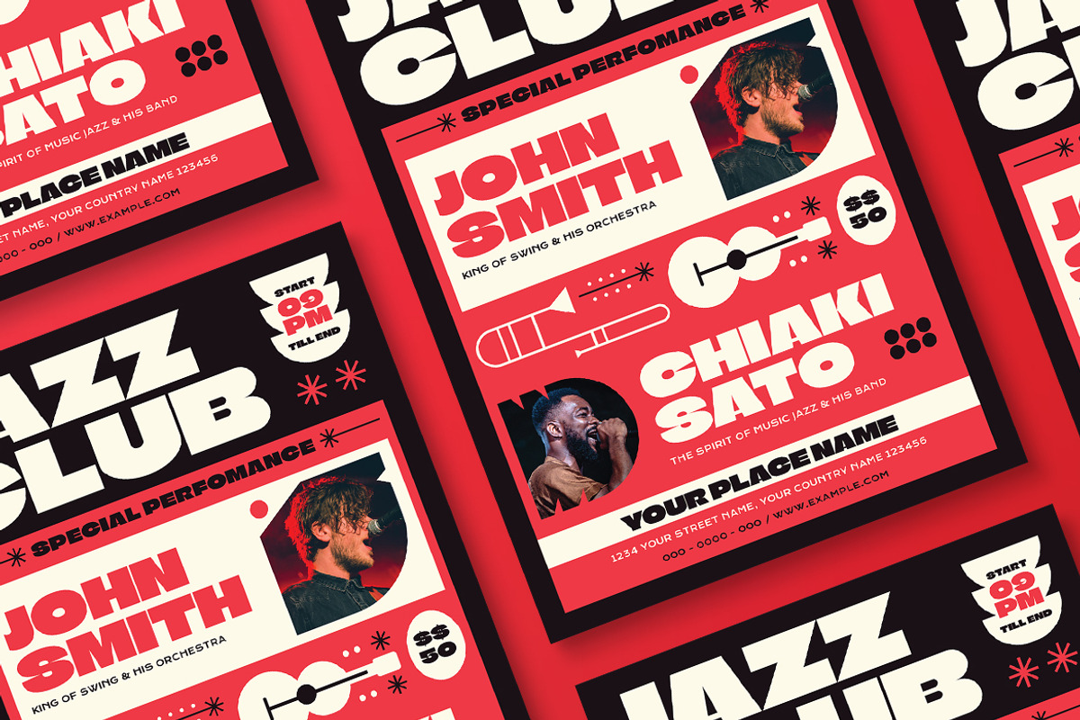 Jazz Music Club Flyer, a Flyer Template by Tokosatsu (Photo 3 of 3)