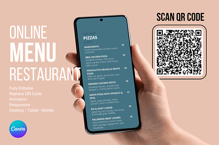 Online Menu Restaurant - Canva, a Wireframe Template by vikes.art
