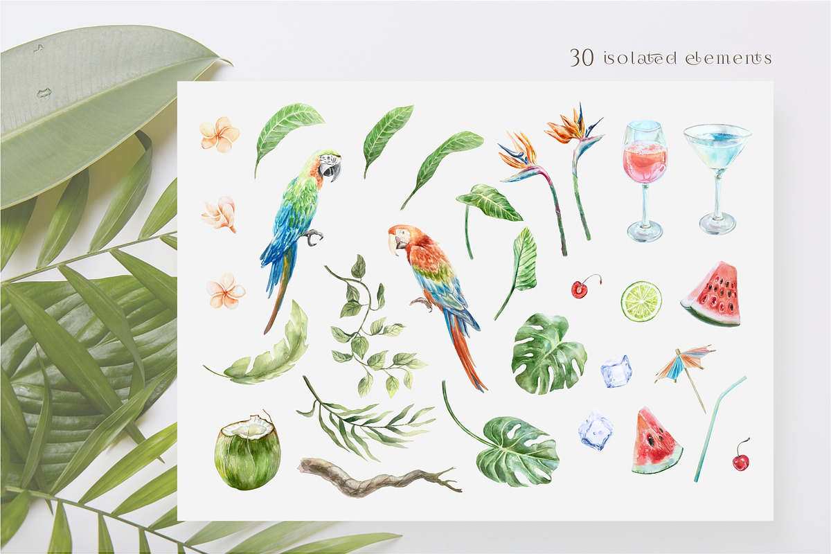 Tropical Vacation. Watercolor, a Seasonal Illustration by Farida Bik (Photo 2 of 16)